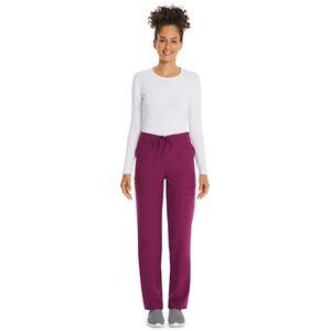NWT Scrubstar Women's Core Essentials Drawstring Cargo Scrub Pants Wine Sizes S